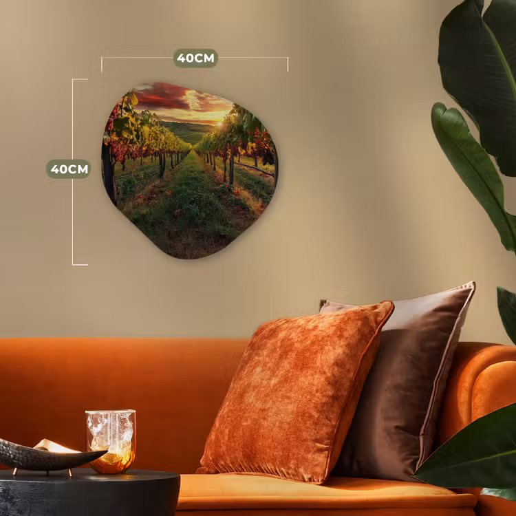 Organisch schilderij - Forex - Wijngaard - Druiven - Zonsondergang — 4