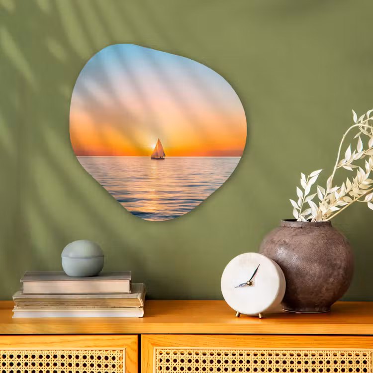 Organisch schilderij - Forex - Zee - Zeilboot - Zonsondergang — 2