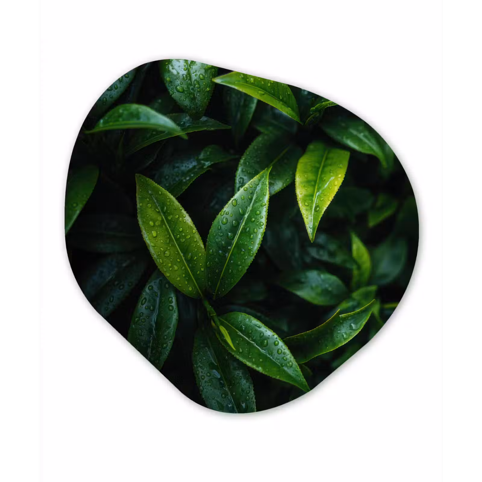 Organische vorm aluminium - Bladeren - Regendruppels - Licht - Groen — 1