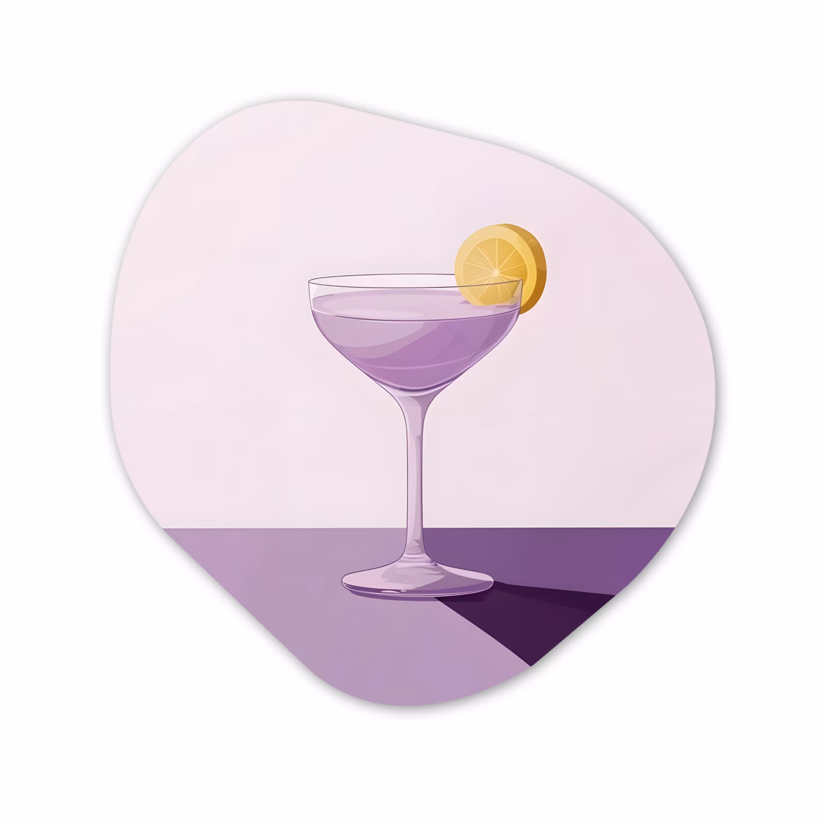 Organische vorm aluminium - Cocktail - Paars - Minimalistisch - Citroen — 1