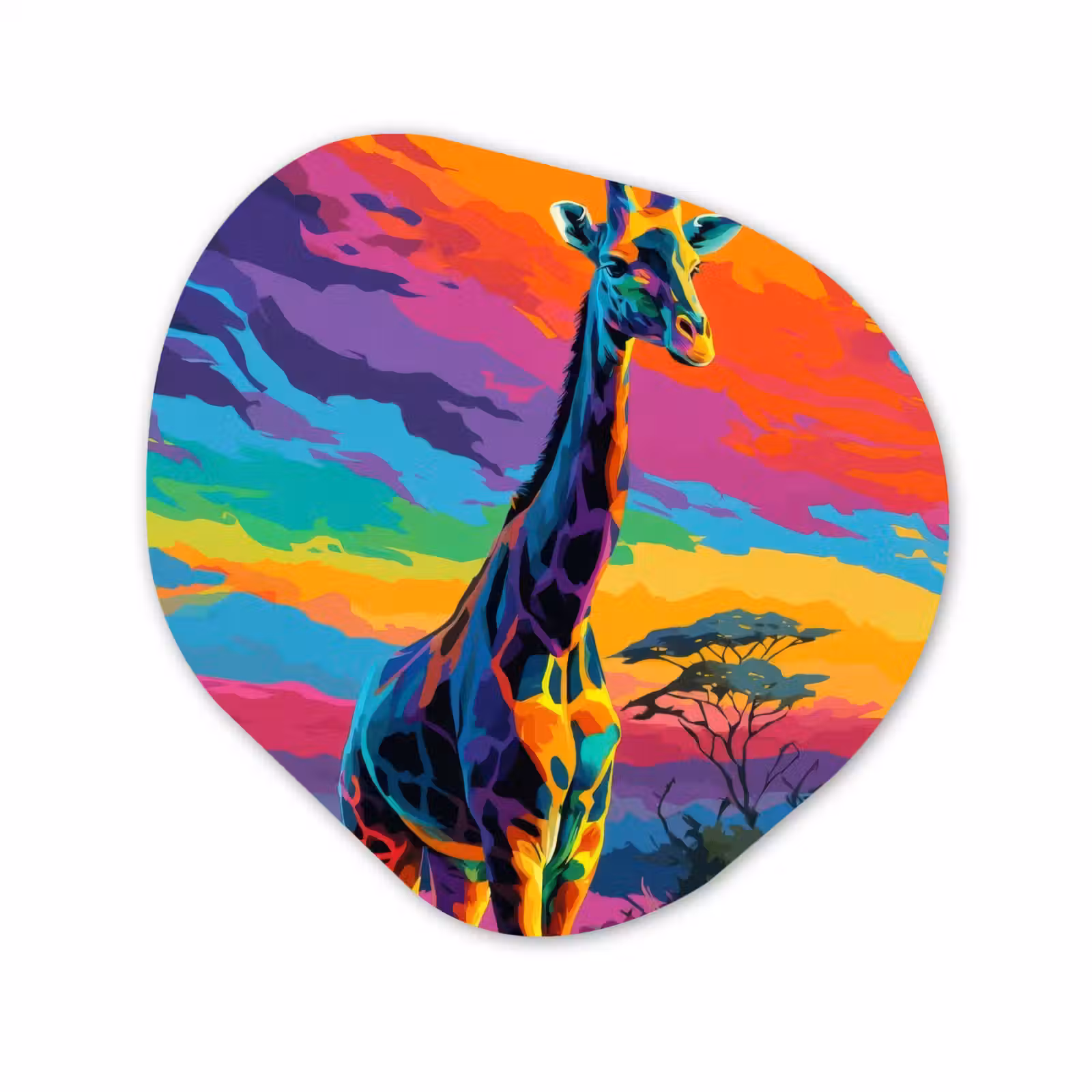 Organische vorm aluminium - Giraffe - Savanna - Lucht - Gekleurd — 1