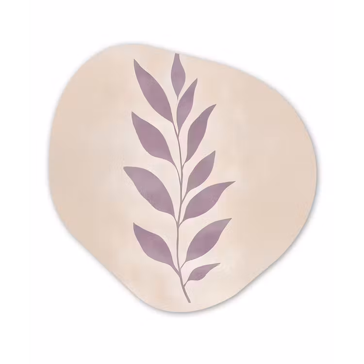 Organisch schilderij - Forex - Tak - Bladeren - Minimalistisch - Beige — 1
