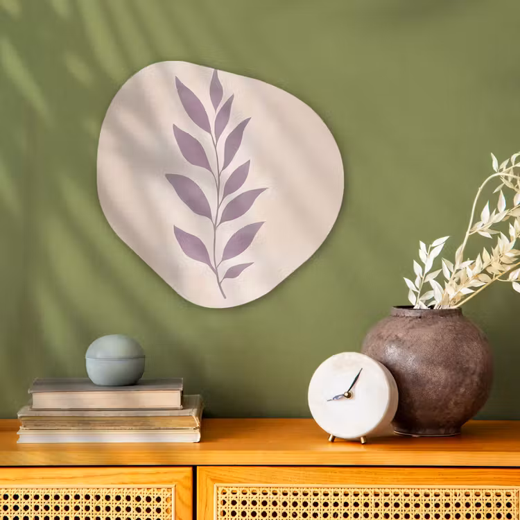 Organisch schilderij - Forex - Tak - Bladeren - Minimalistisch - Beige — 2