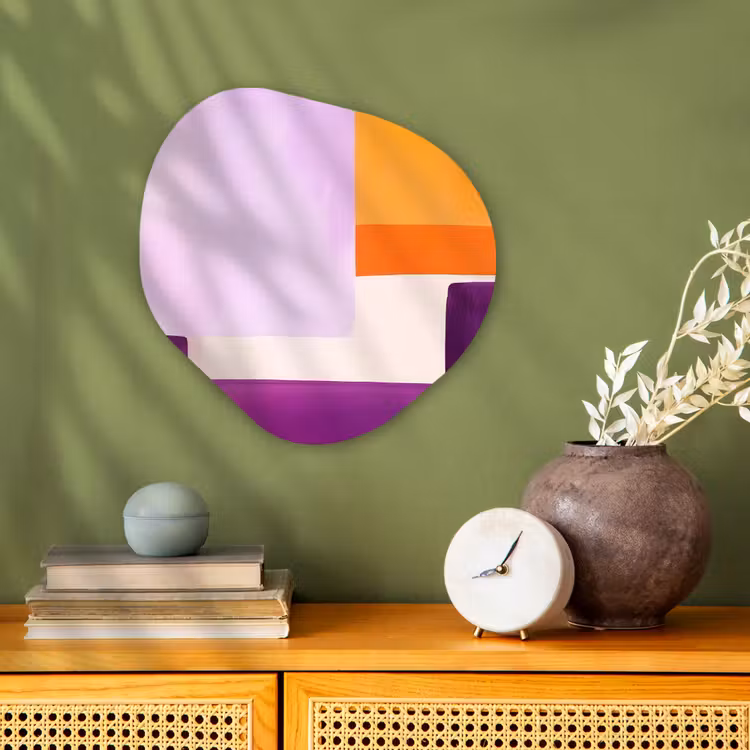 Organisch schilderij - Forex - Vlakken - Abstract - Rechthoekig - Oranje — 2