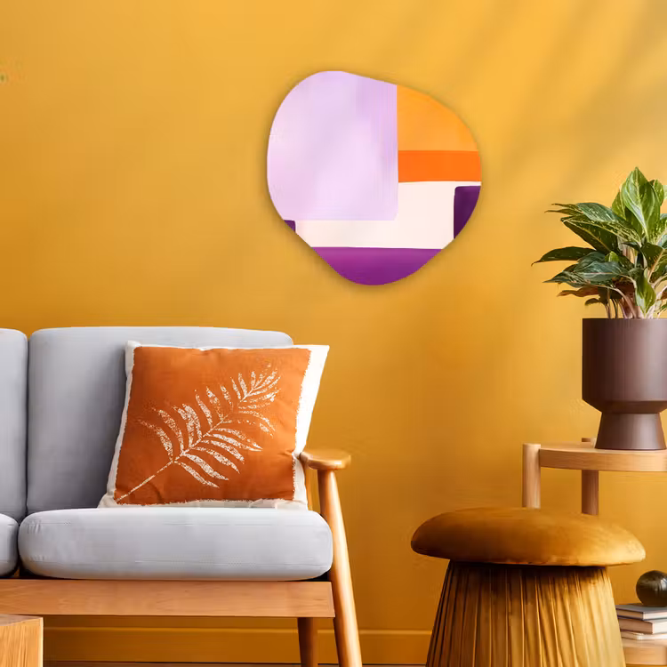 Organisch schilderij - Forex - Vlakken - Abstract - Rechthoekig - Oranje — 3