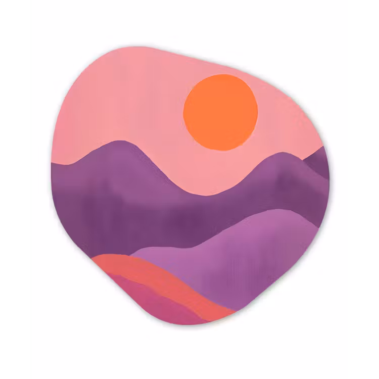 Organisch schilderij - Forex - Zon - Heuvels - Paars - Abstract — 1