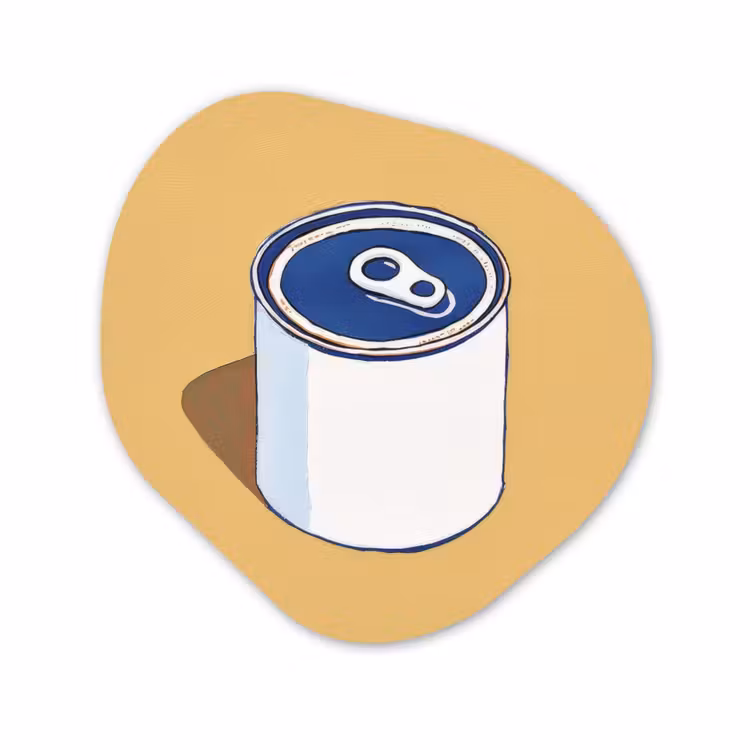 Organische vorm aluminium - Blikje - Minimalistisch - Blauw - Illustratie — 1