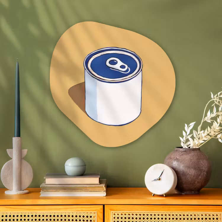 Organische vorm aluminium - Blikje - Minimalistisch - Blauw - Illustratie — 2