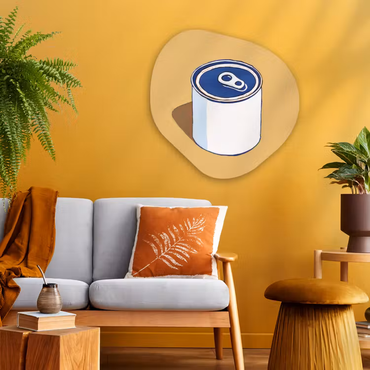 Organische vorm aluminium - Blikje - Minimalistisch - Blauw - Illustratie — 3