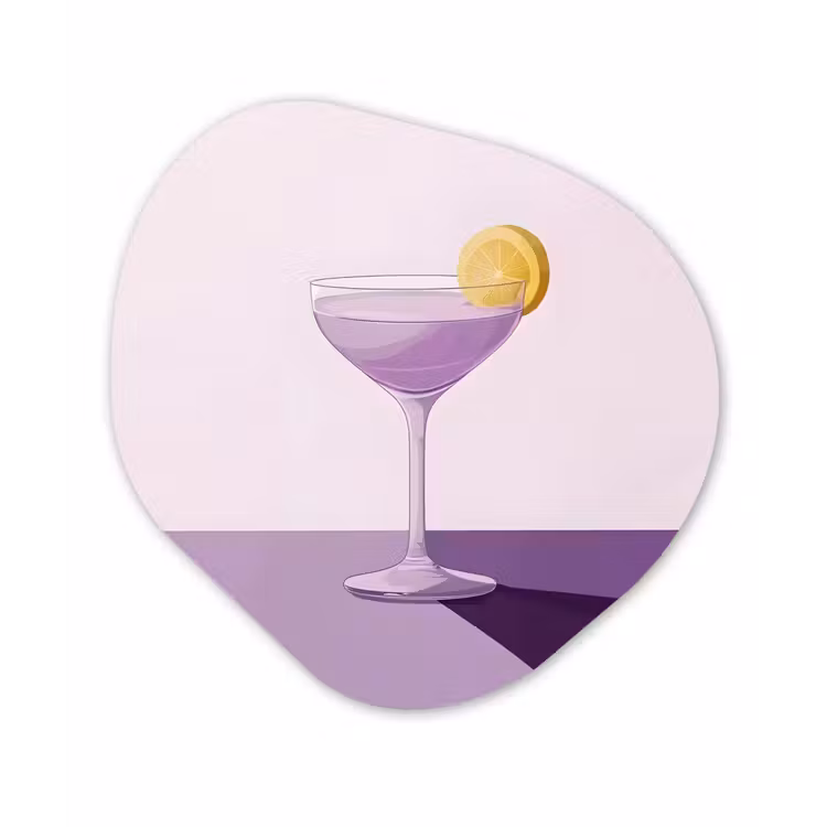 Organische vorm aluminium - Cocktail - Paars - Minimalistisch - Citroen — 1