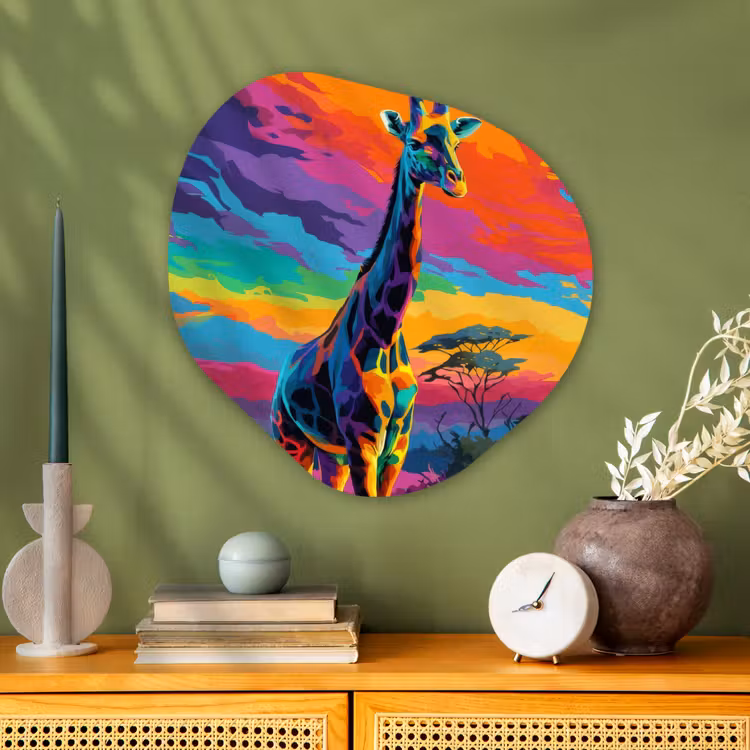 Organische vorm aluminium - Giraffe - Savanna - Lucht - Gekleurd — 2