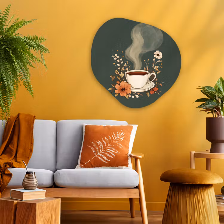 Organische vorm aluminium - Kop - Bloemen - Groen - Koffie — 3