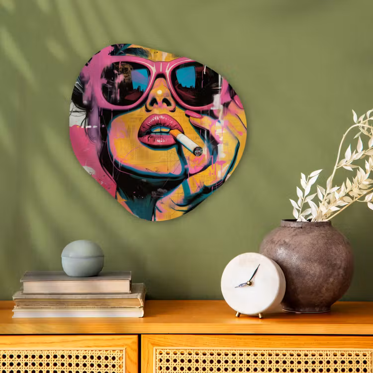 Organisch schilderij - Forex - Portret - Vrouw - Abstract - Zonnebril — 2