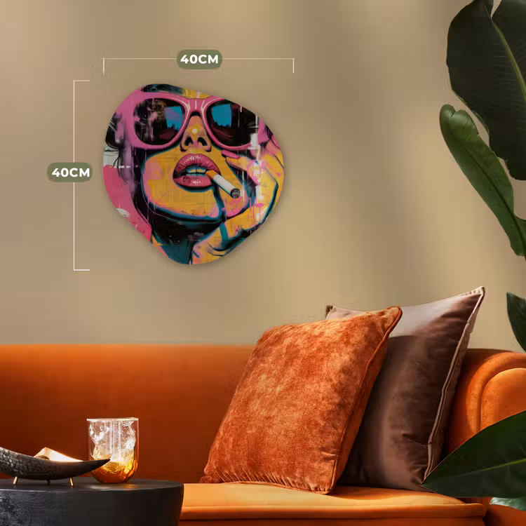 Organisch schilderij - Forex - Portret - Vrouw - Abstract - Zonnebril — 4
