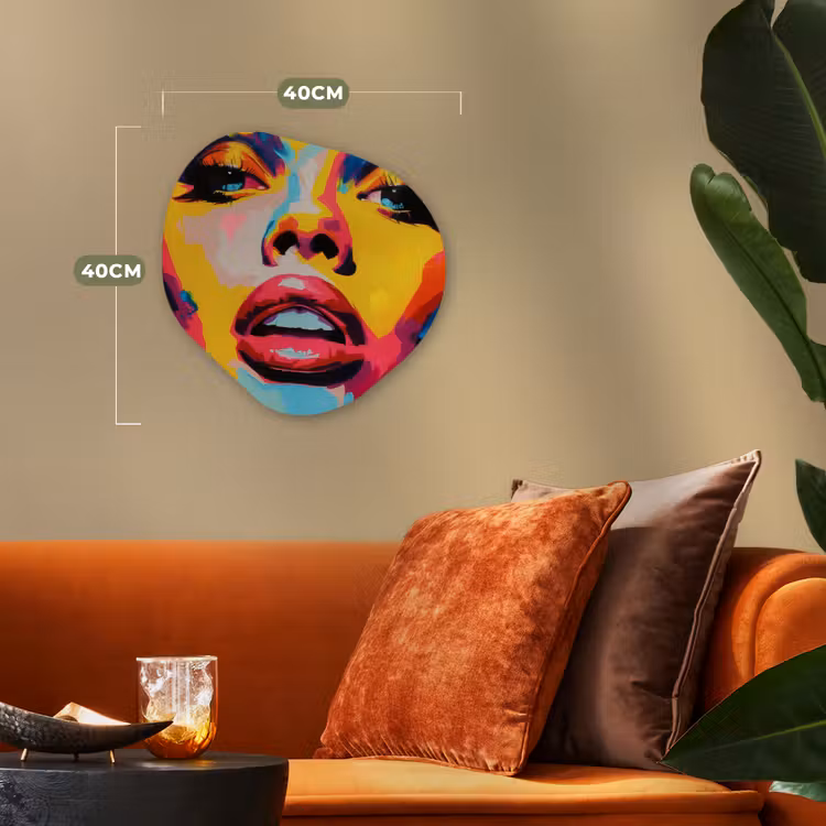 Organisch schilderij - Forex - Vrouw - Gezicht - Kleurrijk — 4