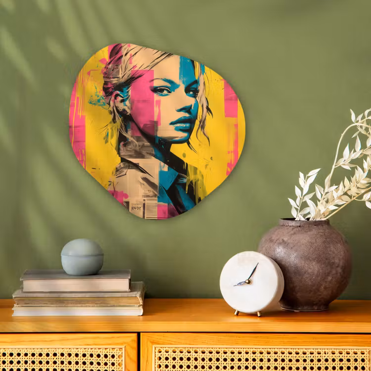 Organisch schilderij - Forex - Vrouw - Verfstrepen - Gekleurd — 2