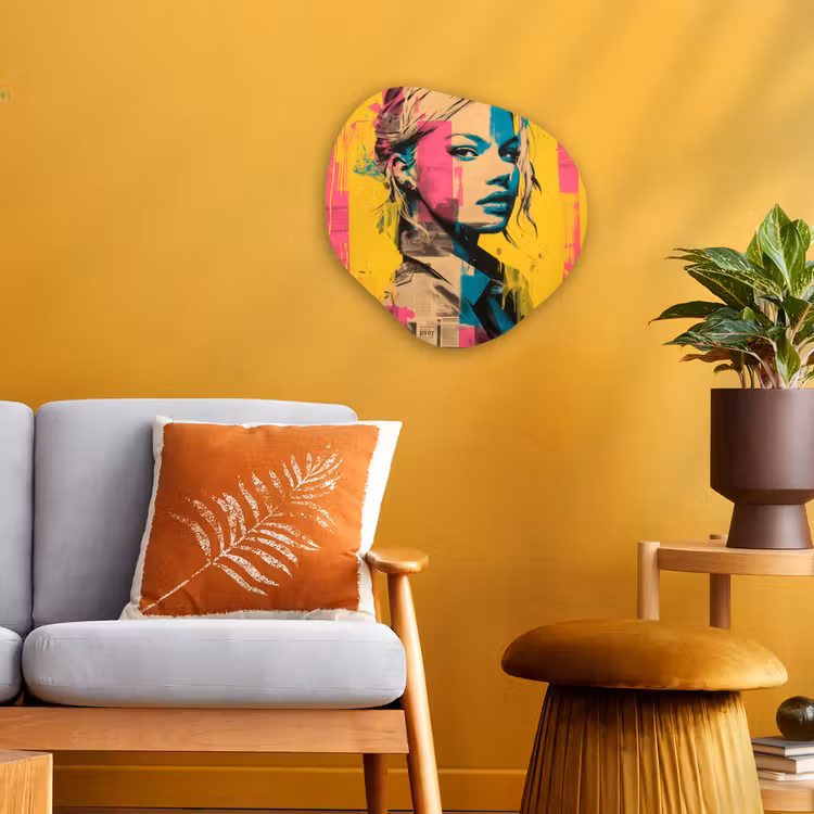 Organisch schilderij - Forex - Vrouw - Verfstrepen - Gekleurd — 3