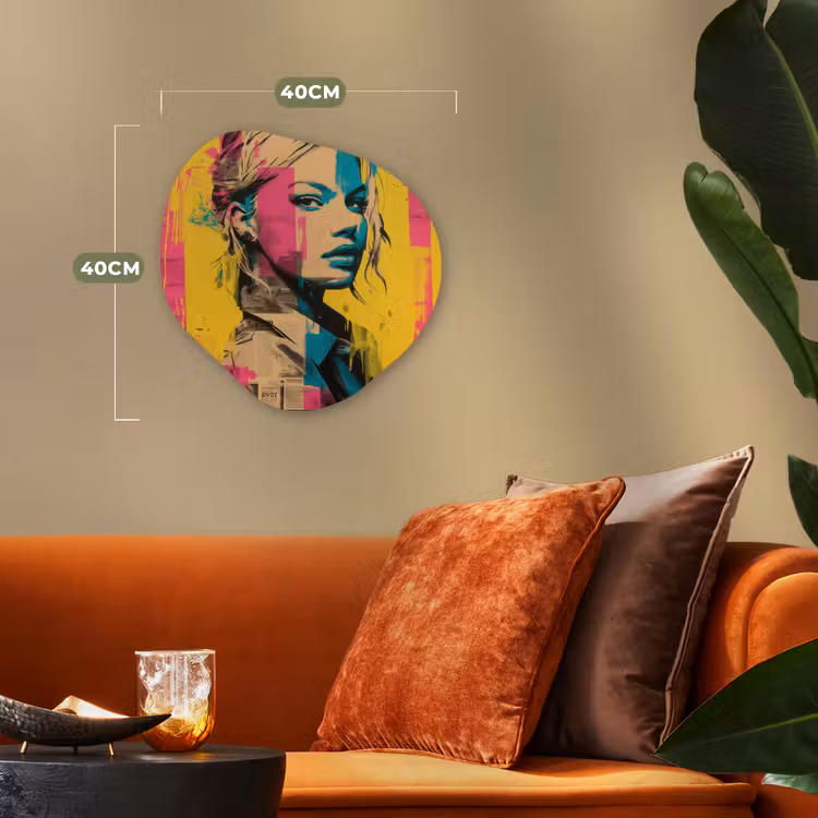 Organisch schilderij - Forex - Vrouw - Verfstrepen - Gekleurd — 4