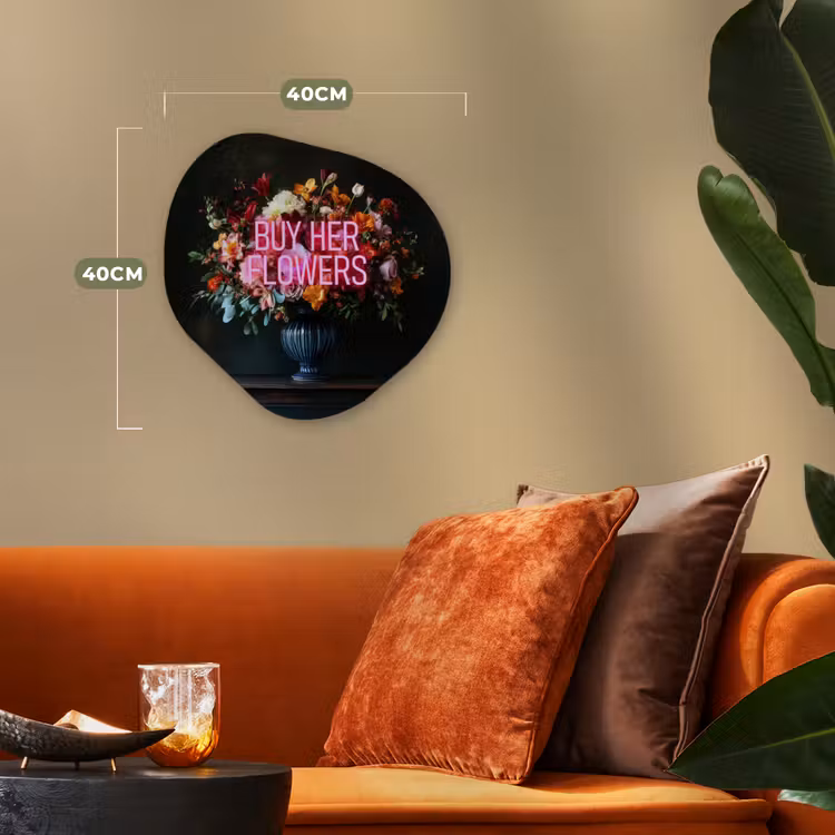 Organisch schilderij - Forex - Quote - Bloemen - Vaas - Neon — 4