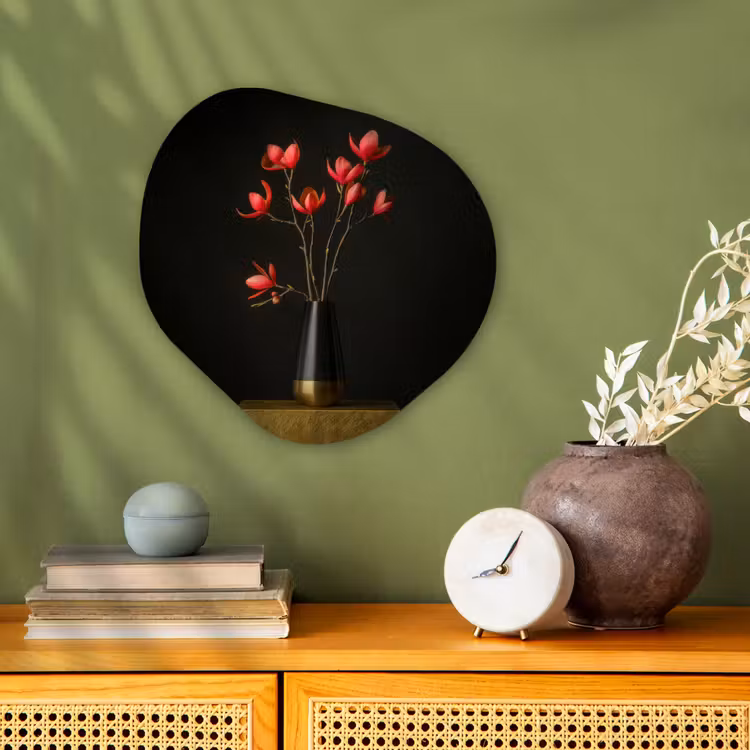 Organisch schilderij - Forex - Rode - Bloemen - Vaas — 2