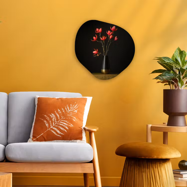 Organisch schilderij - Forex - Rode - Bloemen - Vaas — 3