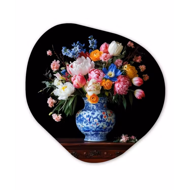 Organisch schilderij - Forex - Rozen - Bloemen - Vaas - Boeket — 1
