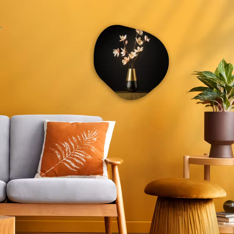 Organisch schilderij - Forex - Sierlijk - Boeket - Goud - Vaas — 3
