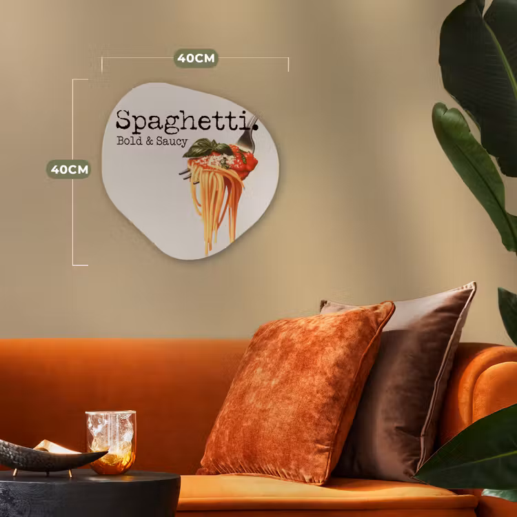 Organisch schilderij - Forex - Spaghetti - tomatensaus - Parmezaanse kaas — 4