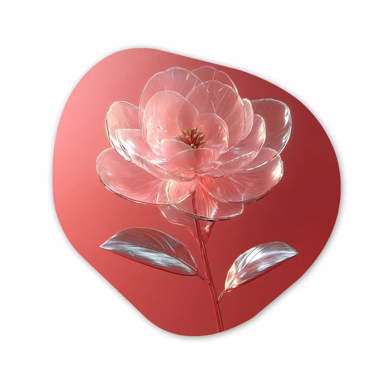Organisch schilderij - Forex - Sierlijk - Bloem - Roze - Glazen — 1