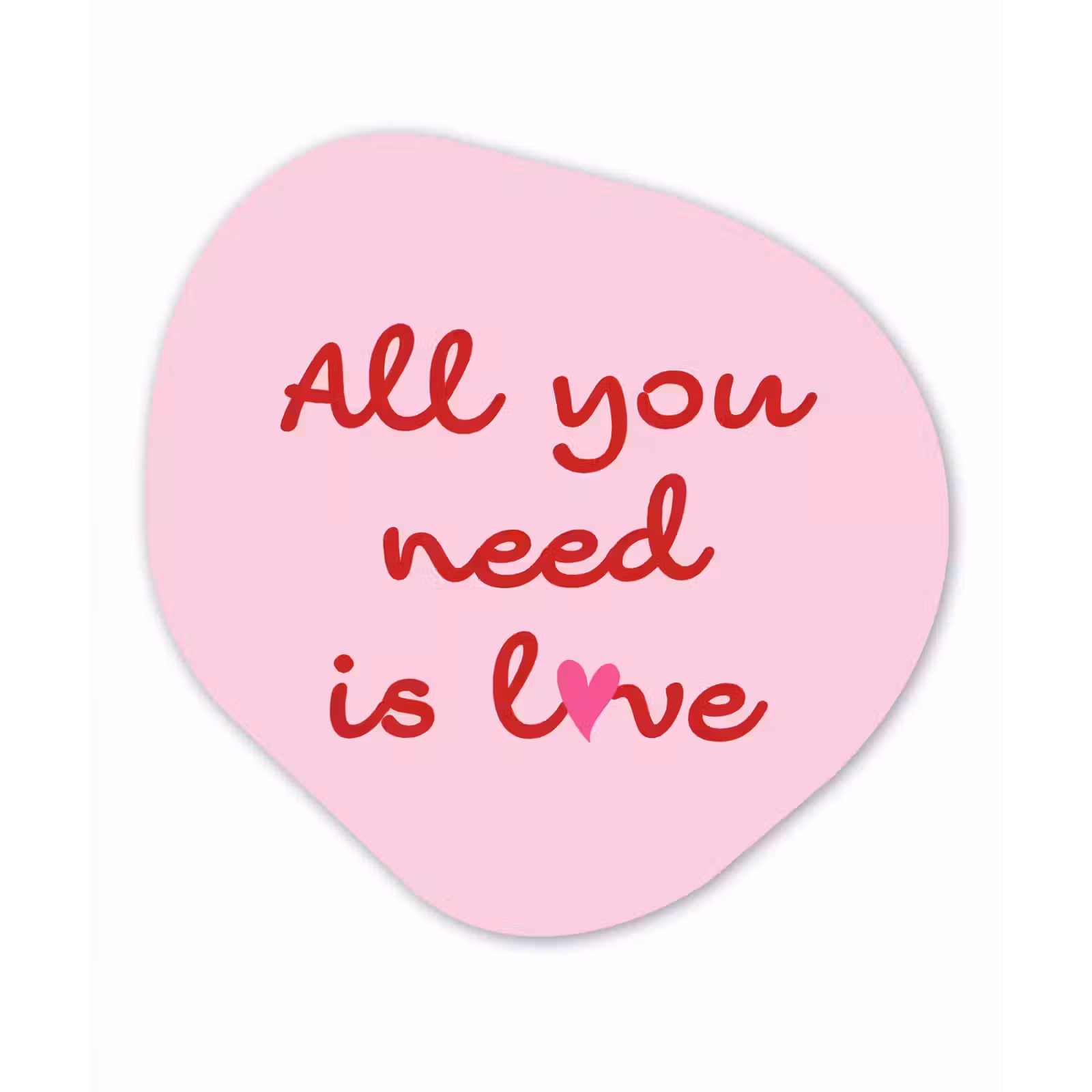 Organisch schilderij - Forex - Tekst - Roze - Love - Hart — 1