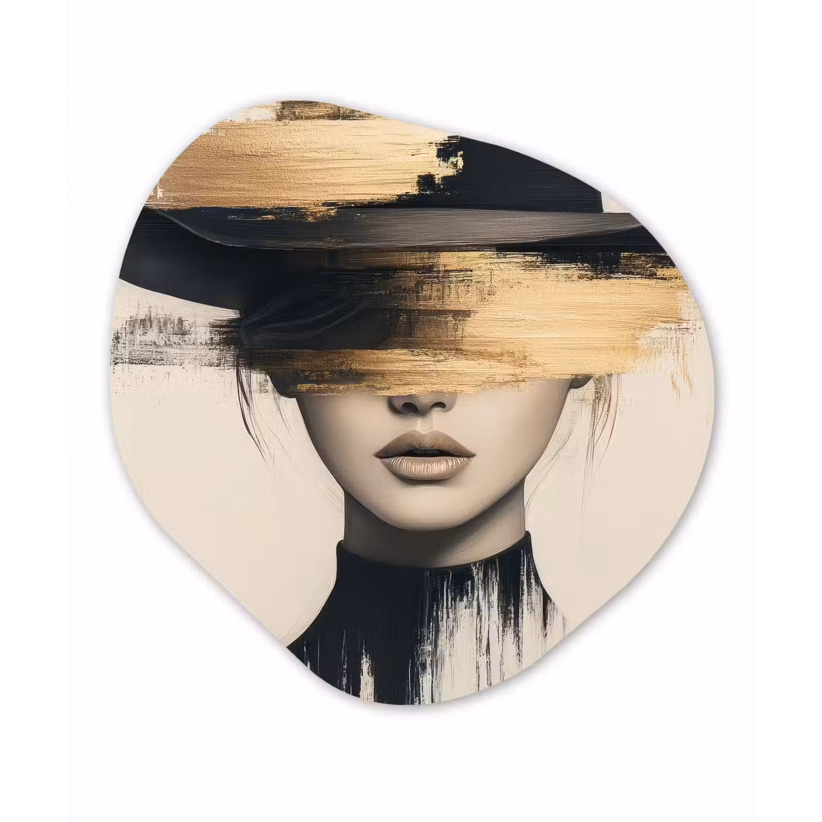 Organisch schilderij - Forex - Vrouw - Hoed - Verf — 1