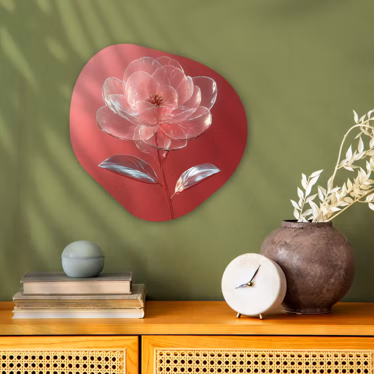 Organisch schilderij - Forex - Sierlijk - Bloem - Roze - Glazen — 2