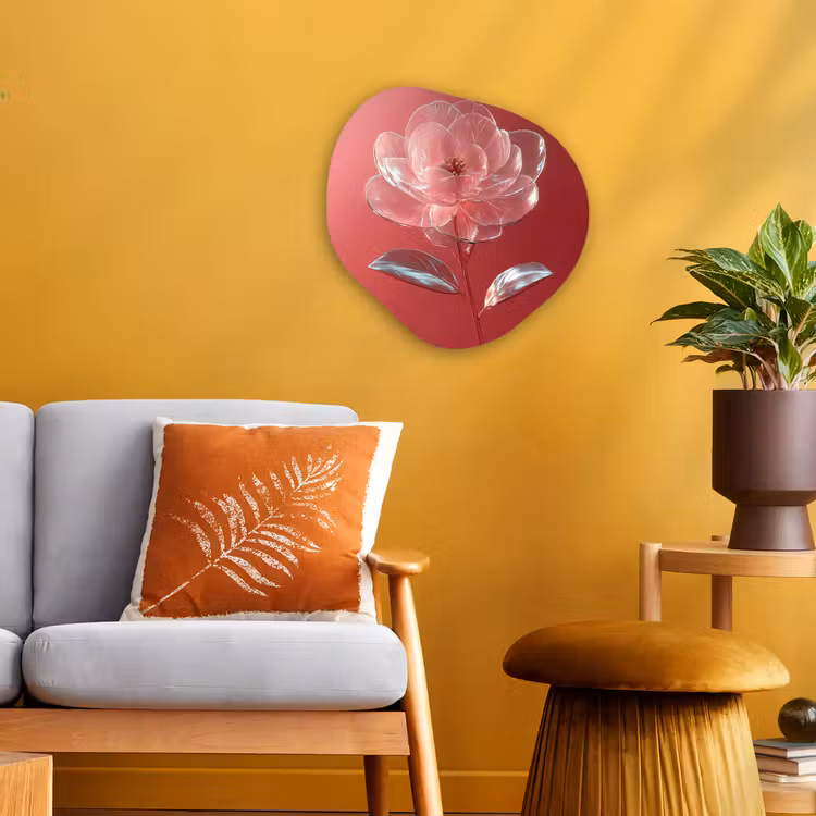 Organisch schilderij - Forex - Sierlijk - Bloem - Roze - Glazen — 3