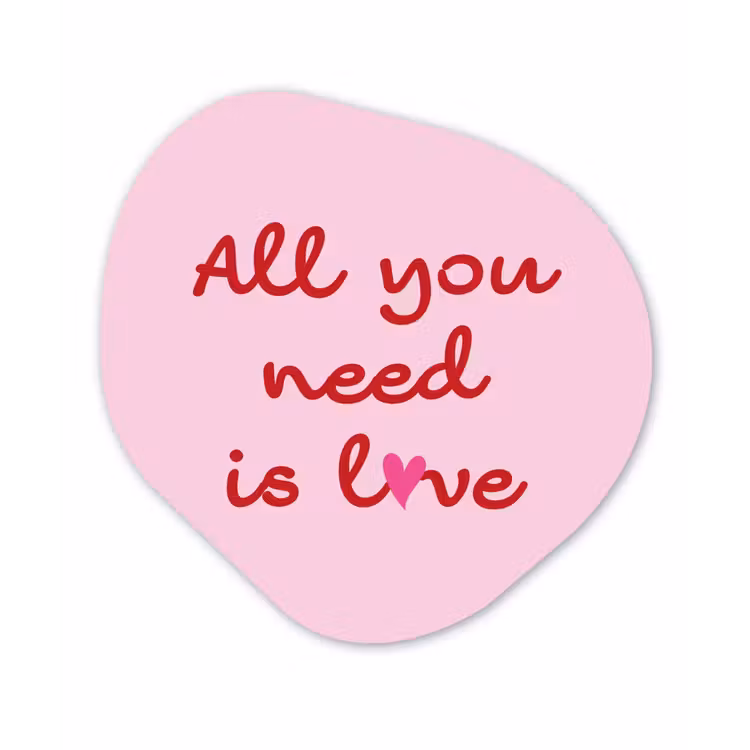 Organisch schilderij - Forex - Tekst - Roze - Love - Hart — 1