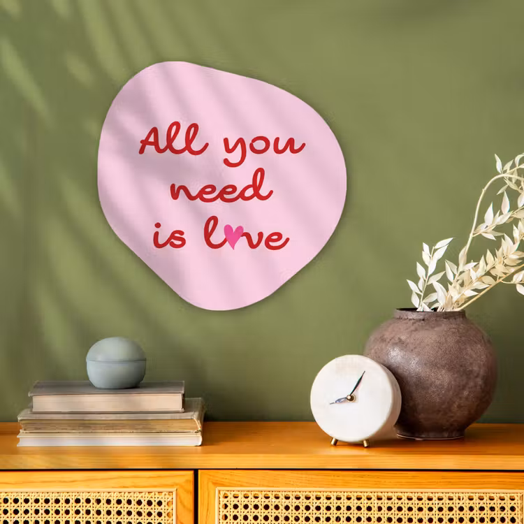 Organisch schilderij - Forex - Tekst - Roze - Love - Hart — 2