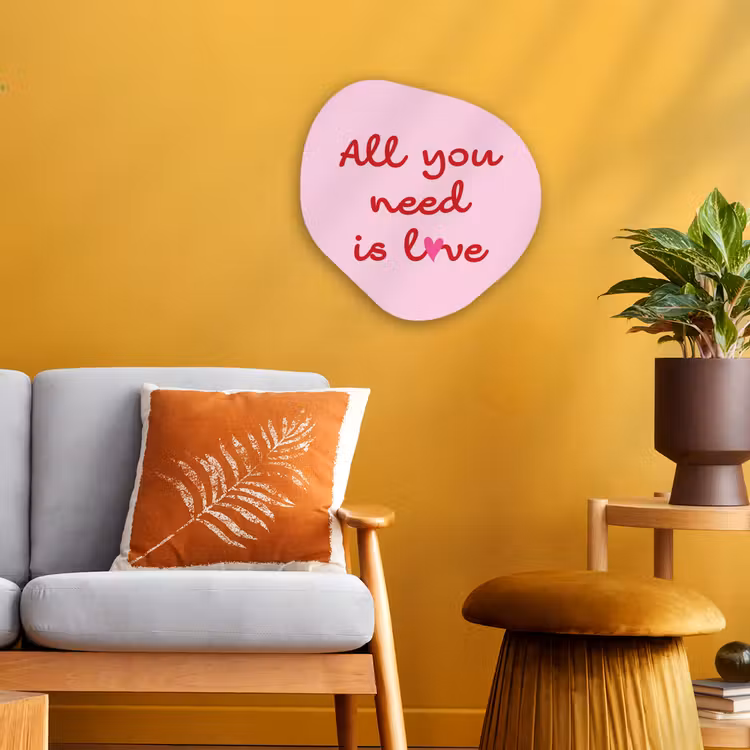 Organisch schilderij - Forex - Tekst - Roze - Love - Hart — 3