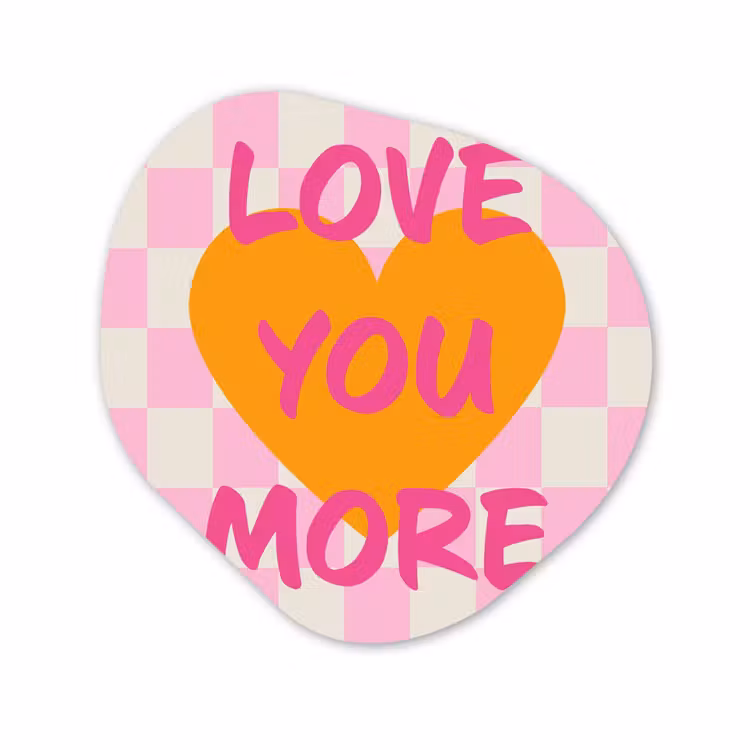 Organisch schilderij - Forex - Valentijn - Love - Roze - Oranje — 1