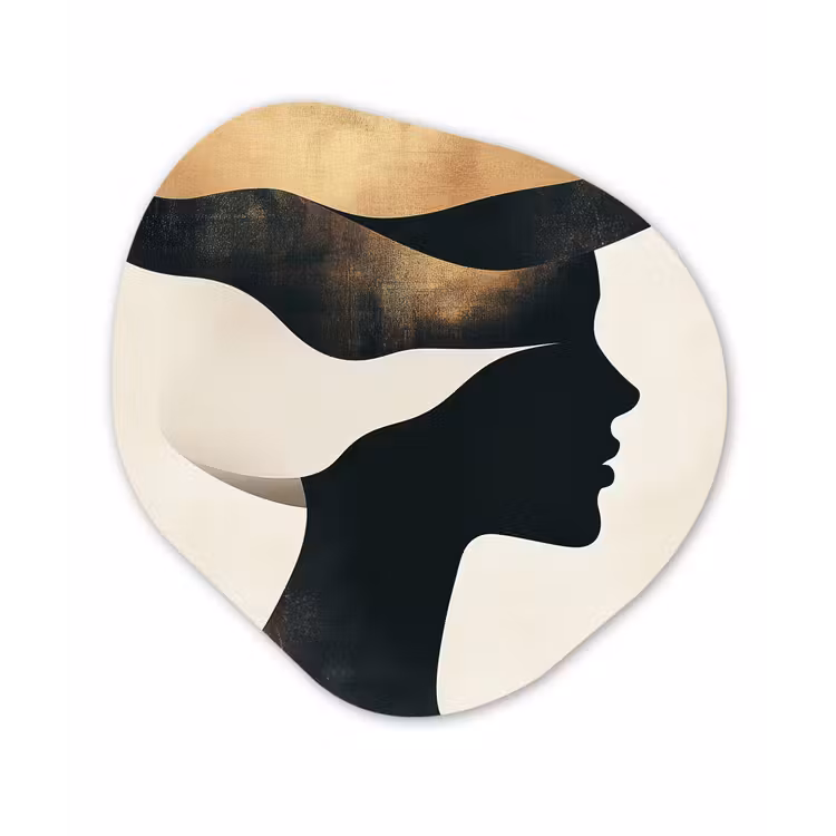 Organisch schilderij - Forex - Vrouw - Golven - Zwart — 1