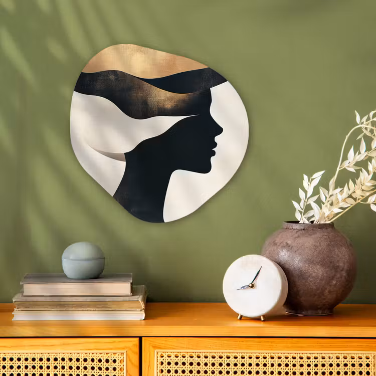Organisch schilderij - Forex - Vrouw - Golven - Zwart — 2