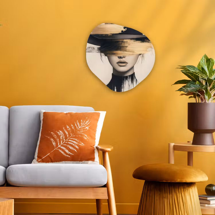 Organisch schilderij - Forex - Vrouw - Hoed - Verf — 3