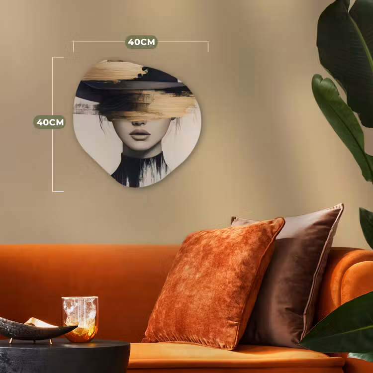 Organisch schilderij - Forex - Vrouw - Hoed - Verf — 4