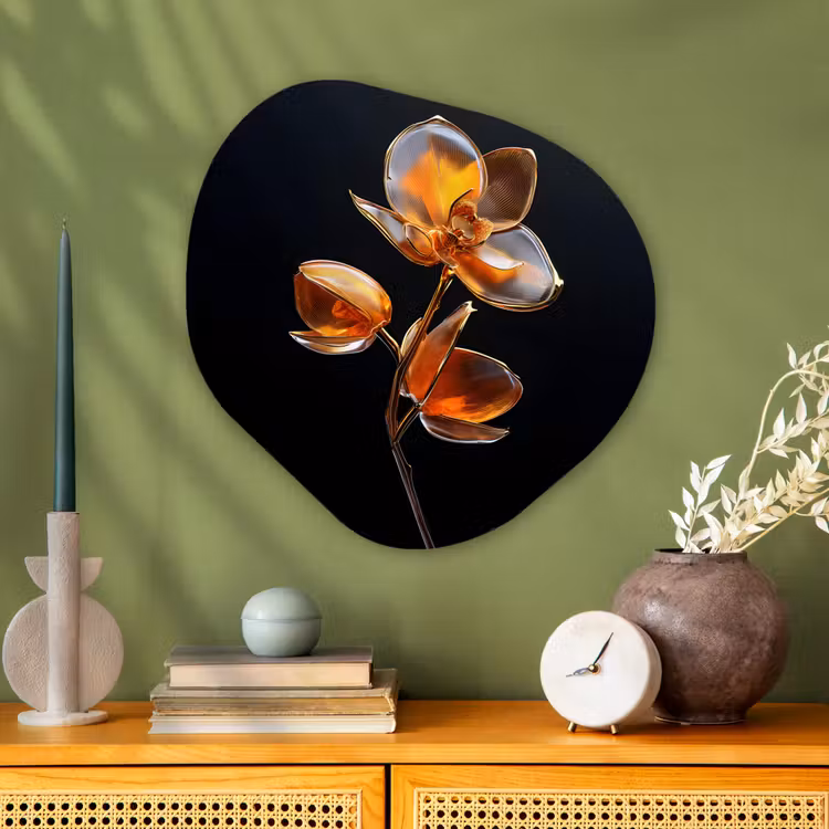Organische vorm aluminium - Bloem - Orchidee - Oranje — 2
