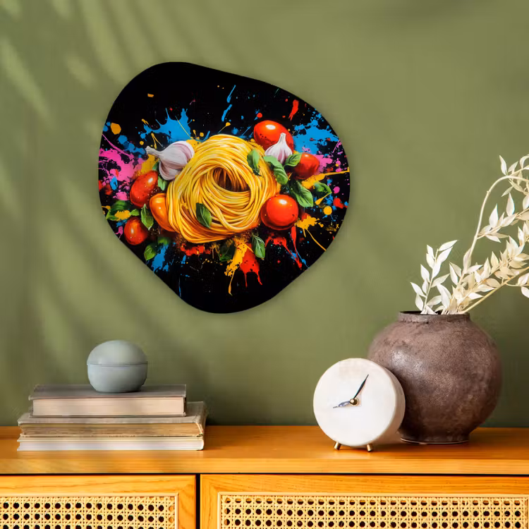 Organisch schilderij - Forex - Spaghetti - Graffiti - Verf - Kleurrijk - Eten - Modern — 2