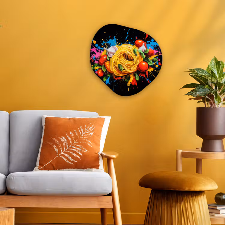 Organisch schilderij - Forex - Spaghetti - Graffiti - Verf - Kleurrijk - Eten - Modern — 3