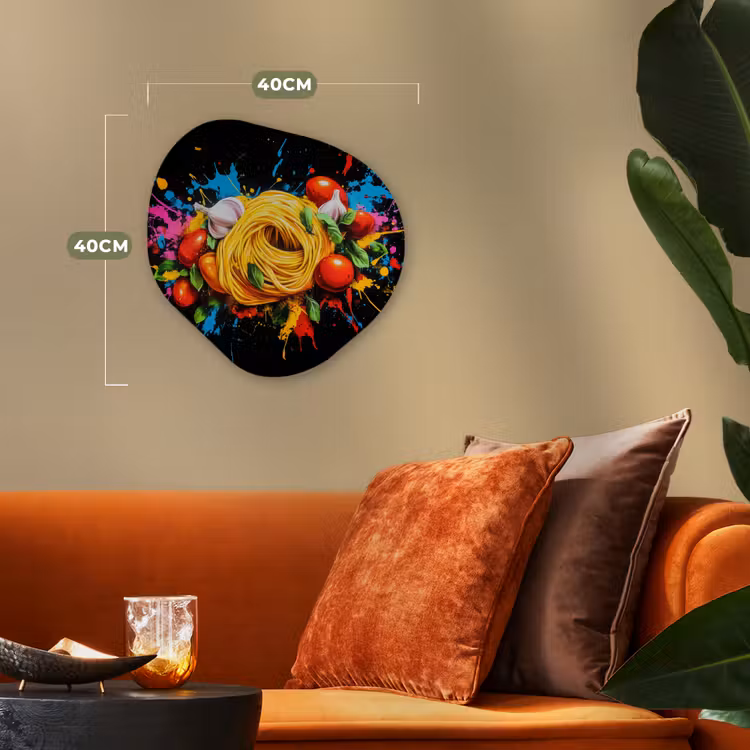 Organisch schilderij - Forex - Spaghetti - Graffiti - Verf - Kleurrijk - Eten - Modern — 4