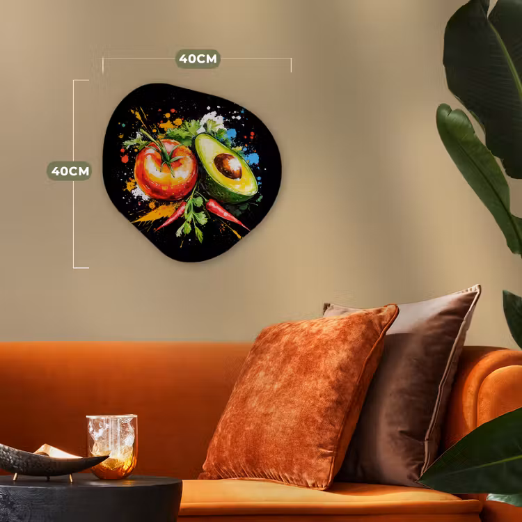 Organisch schilderij - Forex - Tomaat - Avocado - Peper - Graffiti - Verf - Modern — 4