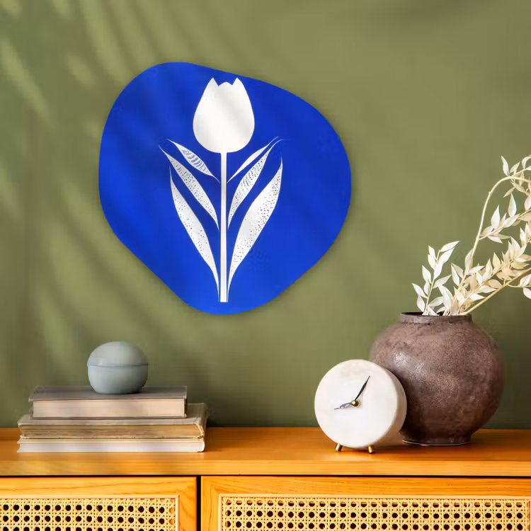 Organisch schilderij - Forex - Tulp - Minimalistisch - Bladeren - Wit — 2