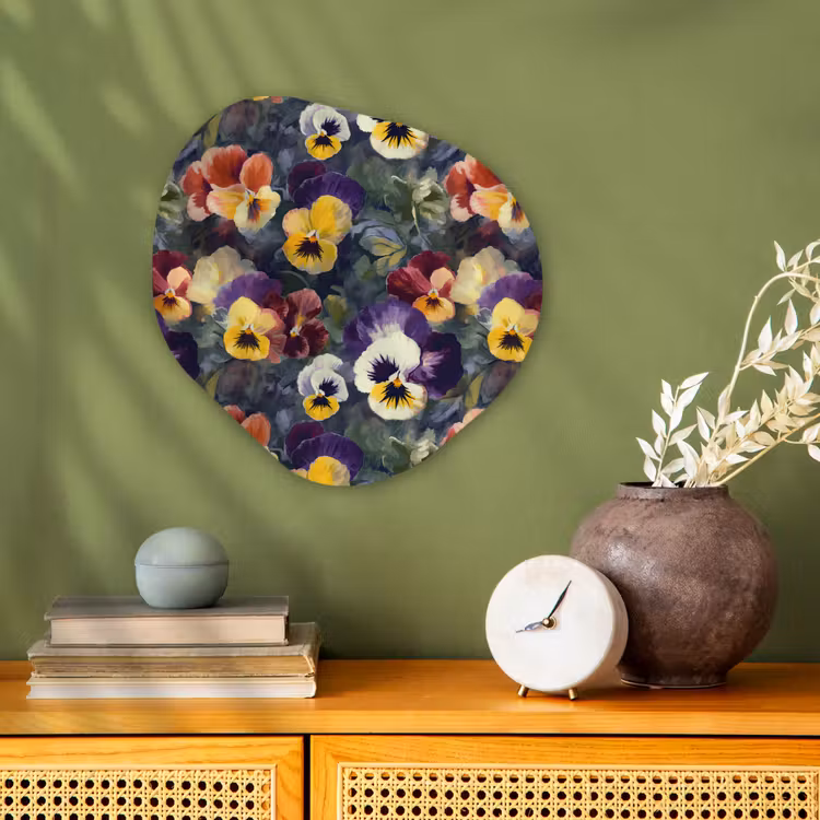 Organisch schilderij - Forex - Viooltjes - Paars - Geel - Groen — 2