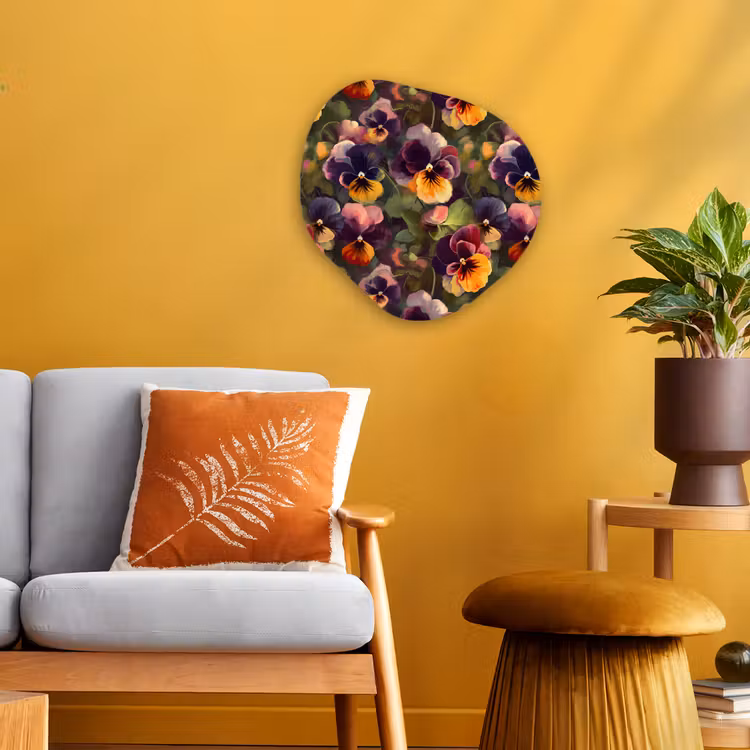 Organisch schilderij - Forex - Warm - Patroon - Penseel - Viooltjes — 3
