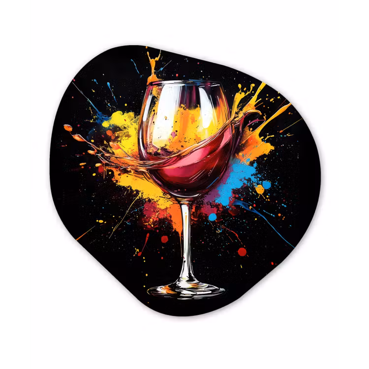 Organisch schilderij - Forex - Wijn - Glas - Graffiti - Borrel - Rood - Verf — 1